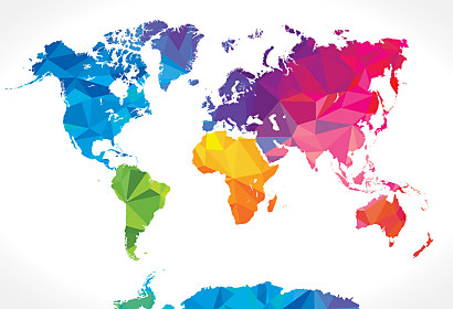 3d Tapeta Colourful World Map 1033